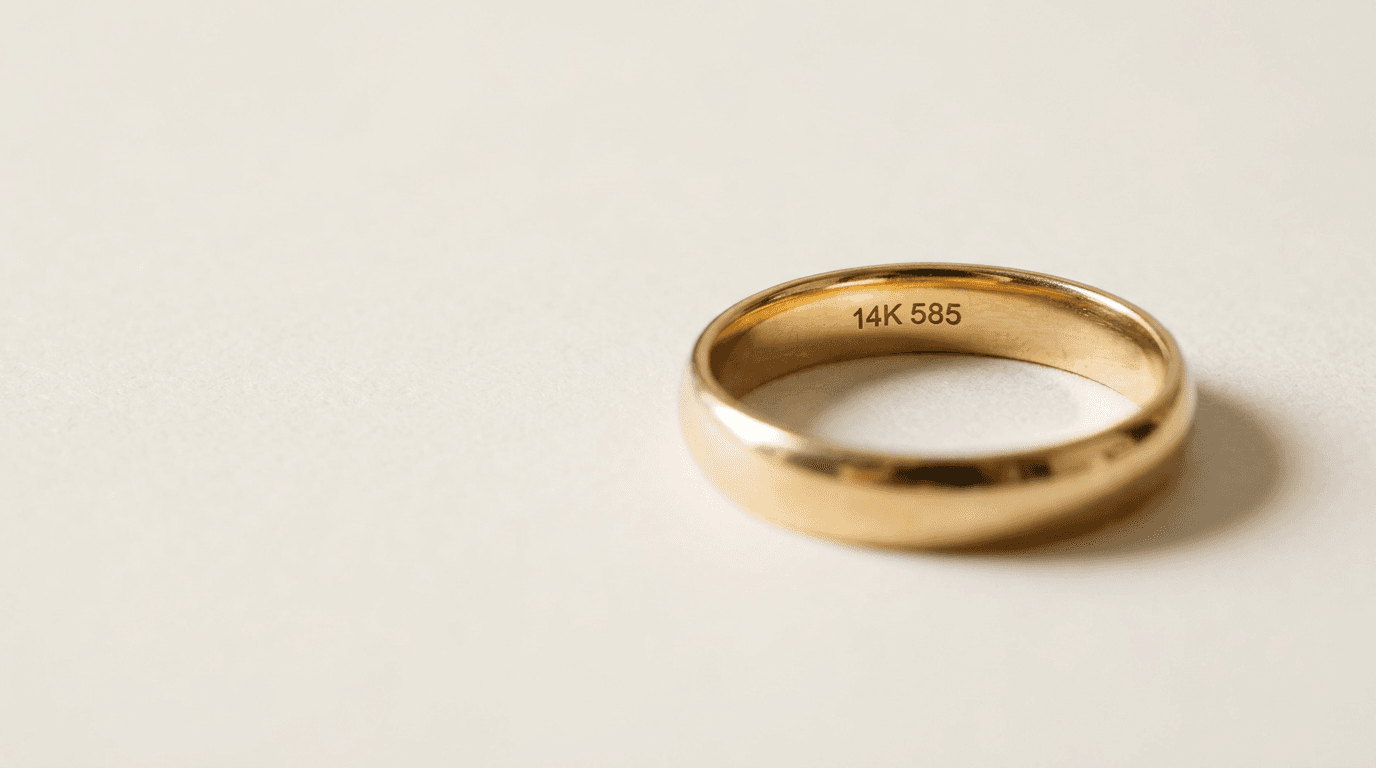 A 14K gold ring with the 585 stamp inside